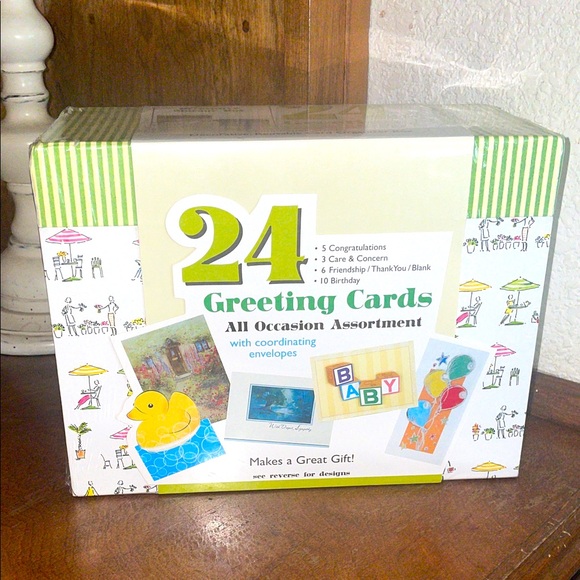 Decorative Storage Box with 24 all occasion greeting cards - Picture 1 of 11